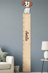 Personalised puppy growth chart ruler with child's name Charlie