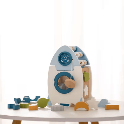 5 In 1 Wooden Rocket Cognitive Baby Educational Toy - Baby Mango