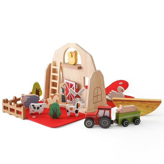 Wooden Farm Playset - Baby Mango