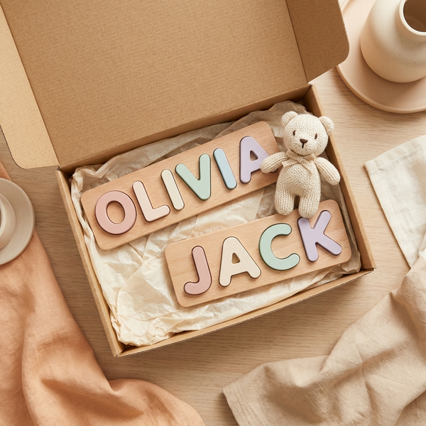 The Sibling and Gift Box - two-name keepsake bundle - Baby Mango
